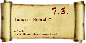 Thomasz Bennó névjegykártya